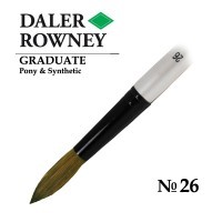 Кисть синтетика/пони круглая большая №26 короткая ручка GRADUATE Daler-Rowney
