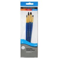 Набор кистей верблюд для акварели SIMPLY Daler-Rowney, 4шт.