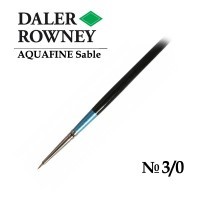 Кисть соболь круглая №3/0 короткая ручка AQUAFINE Daler-Rowney