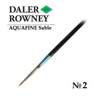 Кисть соболь круглая №2 короткая ручка AQUAFINE Daler-Rowney