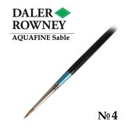 Кисть соболь круглая №4 короткая ручка AQUAFINE Daler-Rowney