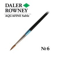 Кисть соболь круглая №6 короткая ручка AQUAFINE Daler-Rowney