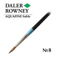 Кисть соболь круглая №8 короткая ручка AQUAFINE Daler-Rowney