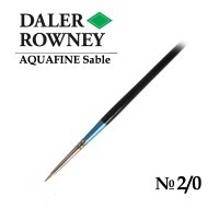 Кисть соболь круглая №2/0 короткая ручка AQUAFINE Daler-Rowney