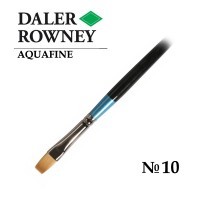 Кисть синтетика плоская №10 короткая ручка AQUAFINE Daler-Rowney