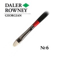 Кисть щетина овальная укороченная №6 длинная ручка GEORGIAN Daler-Rowney