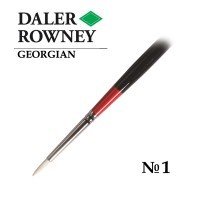 Кисть щетина круглая №1 длинная ручка GEORGIAN Daler-Rowney