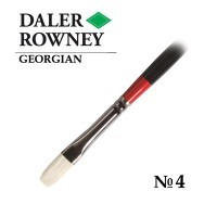 Кисть щетина плоская удлиненная №4 длинная ручка GEORGIAN Daler-Rowney