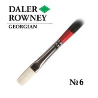 Кисть щетина плоская удлиненная №6 длинная ручка GEORGIAN Daler-Rowney