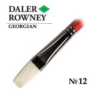 Кисть щетина плоская удлиненная №12 длинная ручка GEORGIAN Daler-Rowney