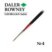 Кисть соболь круглая №4 длинная ручка GEORGIAN Daler-Rowney