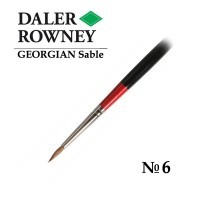 Кисть соболь круглая №6 длинная ручка GEORGIAN Daler-Rowney