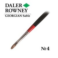 Кисть соболь овальная №4 длинная ручка GEORGIAN Daler-Rowney