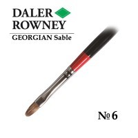 Кисть соболь овальная №6 длинная ручка GEORGIAN Daler-Rowney