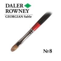 Кисть соболь овальная №8 длинная ручка GEORGIAN Daler-Rowney