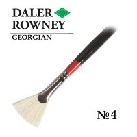 Кисть щетина веерная №4 длинная ручка GEORGIAN Daler-Rowney