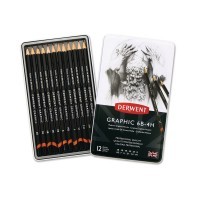 Набор 12 чернографитных карандашей Graphic Medium
