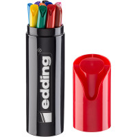 Набор фломастеров для рисования edding 1200, 10 цветов Металлический футляр