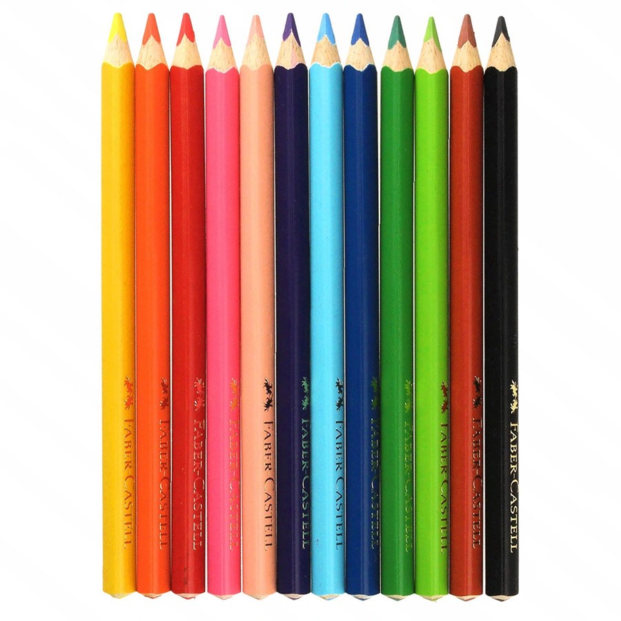Карандаши цветные трехграные Faber-Castell Jumbo, 12цв. (+ точилка ...