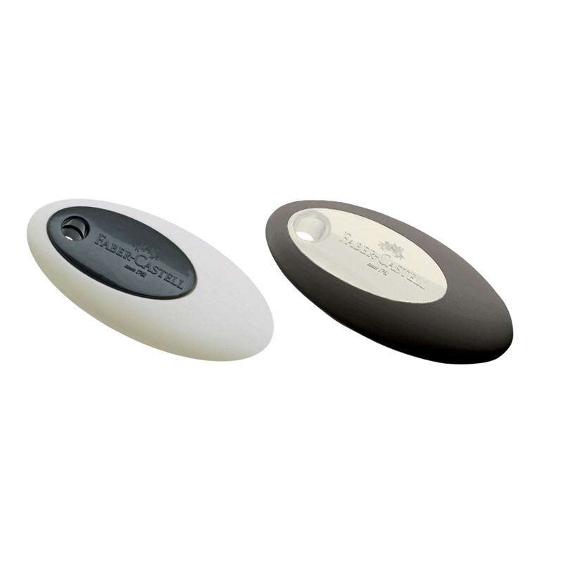 Ластик Faber-Castell "Oval" PVC-free, 60х30х10мм, ассорти (черный или ...