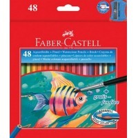 Акварельные карандаши Рыбки, с кисточкой, набор цветов