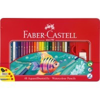 Акварельные карандаши Рыбки, 48 цветных карандашей + аксессуары