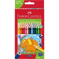 Карандаши цветные трехграные Faber-Castell Jumbo, 24цв. (+ точилка)