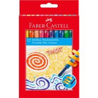 Карандаши восковые (выкручивающийся стержень) Faber-Castell, 12цв.