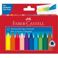 Трехгранные восковые карандаши TRIANGULAR, набор 12 цветов
