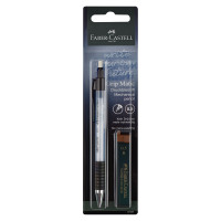 Карандаш механический Faber-Castell `Grip Matic`+грифели, 0,5мм, небесный, блистер