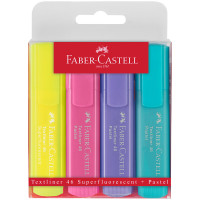 Набор текстовыделителей Faber-Castell 46 Pastel+Superfluorescent, 1-5мм, 4цв., пластик.футляр