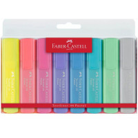 Набор текстовыделителей Faber-Castell 46 Pastel+Superfluorescent, 1-5мм, 8цв., пластик.футляр