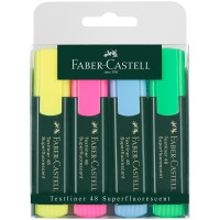 Набор текстовыделителей Faber-Castell `Textliner 48`, 1-5мм, 4цв., пластик.футляр