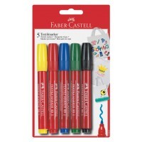 Фломастеры Faber-Castell для ткани, 5 цветов