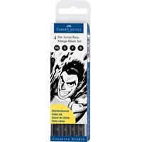 Набор 4 типов капиллярных ручек PITT Artist Pen Manga, цвет чёрный