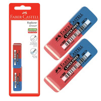 Ластики для карандаша и чернил Faber-Castell `Latex-Free`, 56х20х7мм, 2шт. (красно-синие)