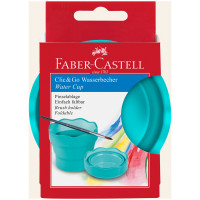 Стакан для воды складной Faber-Castell `Clic&Go`, бирюзовый