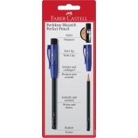 Карандаш чернограф. Faber-Castell PERFECT с точилкой, синий (блистер)