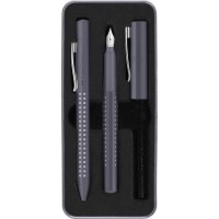 Набор ручек Faber-Castell Grip 2010 M, серый бархат (перьевая+шариковая)