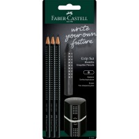 Набор карандашей чернографит. Faber-Castell Grip 2001, 3шт. (+ ластик +точилка)