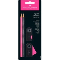 Набор чернограф. карандашей Faber-Castell Sparkle, розовый/черный