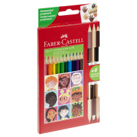 Карандаши цветные Faber-Castell , 12цв.`Дети мира`, заточ.+3цв., картон, европодвес