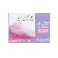 Блок для акварели FABRIANO Artistico Extra White, 300г/м2, 12.5x18см, Сатин, склейка 25 листов