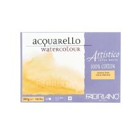 Блок для акварели FABRIANO Artistico Extra White, 300г/м2, 12.5x18см, Фин, склейка 25 листов