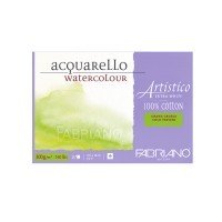 Блок для акварели FABRIANO Artistico Extra White, 300г/м2, 12.5x18см, Торшон, склейка 25 листов