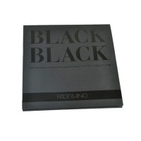 Альбом для графики FABRIANO Black Black, черная бумага 300г/м2, 20x20см, склейка 20 листов