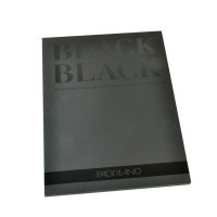 Альбом для графики FABRIANO Black Black, черная бумага 300г/м2, 21x29.7см, склейка 20 листов