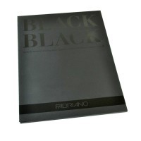 Альбом для графики FABRIANO Black Black, черная бумага 300г/м2, 24x32см, склейка 20 листов