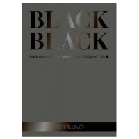 Альбом для графики FABRIANO Black Black, черная бумага 300г/м2, 42x59.4см, склейка 20 листов