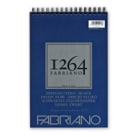 Альбом для графики BLACK 1264 Fabriano, А4 200г/м2 черный, 40л. (спираль по короткой стороне)